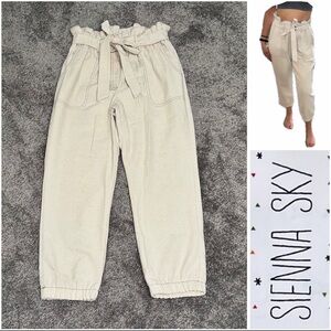 NEW - SIENNA SKY - Linen Cotton Cropped Pants - SMALL